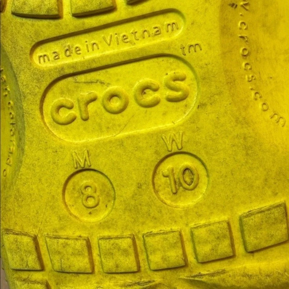 Crocs Baya Clog Lemon Yellow Comfort Slip On Waterproof Shoes Men's 8 Women's 10